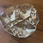 Blenko Freeform Ice 3 Candle Holder Art Glass MCM 8.5” #9512 Clear