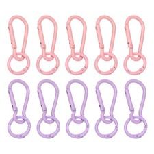 10Pcs Keychain Clips with O Rings, Pink/Purpl...