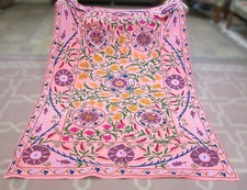 Floral Tapestry, Duck Bedspread, Embroidered Suzani Blanket, Wall Hanging Throw