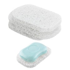 4 Pack White Soap Saver Holder for Bar Soap Shower Bathroom Dish Self Drainin...