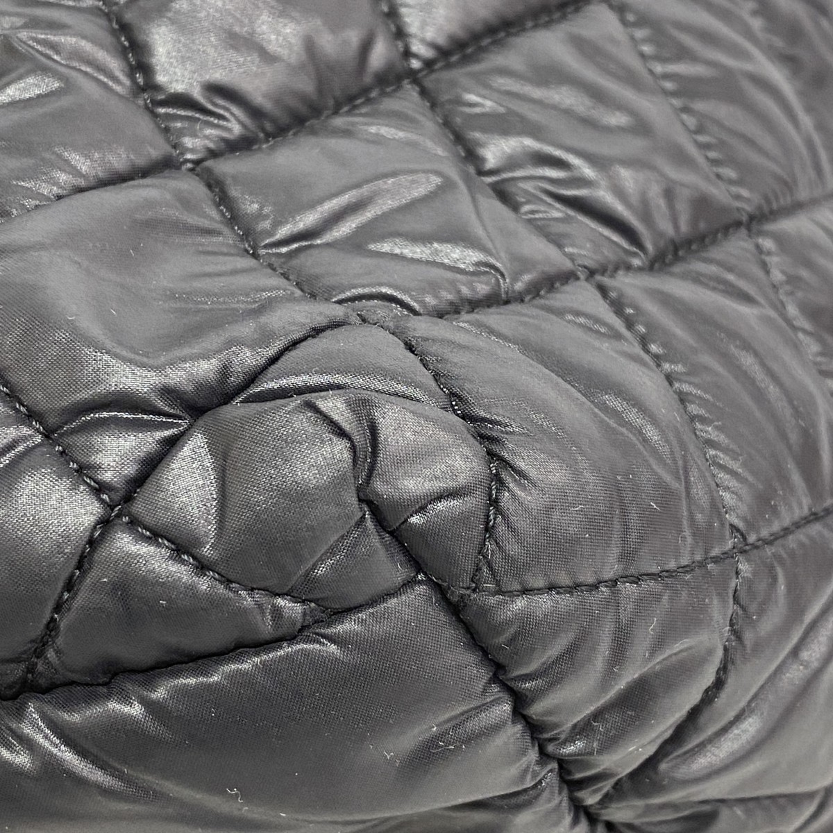 Auth [6ba1468-k] CHANEL Tote Bag Cococoon Nylon Black Silver metal fitting [... thumbnail 6