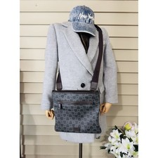 MCM Visetos Crossbody Messenger Bag - Black/Blue Gray