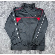 Y2K Jordan Boys Track Jacket Black Red Full Zip Jumpman Logo Size Small