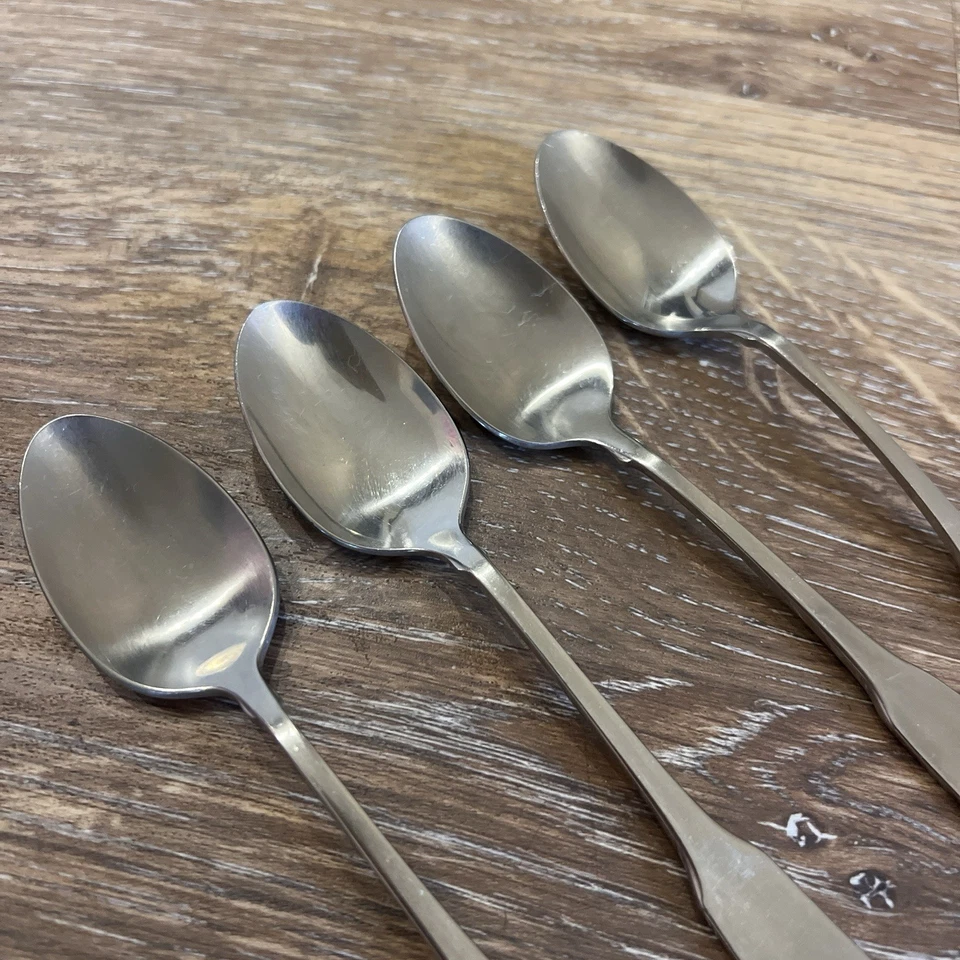 4 - Oneida American Colonial 缎面立方体不锈钢餐具 6 英寸茶壶 — 第 3/4 张图片