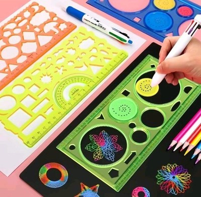 Geometrie Spirograph Zeichenschablonen Set Kreatives Lernspielzeug für Kinder