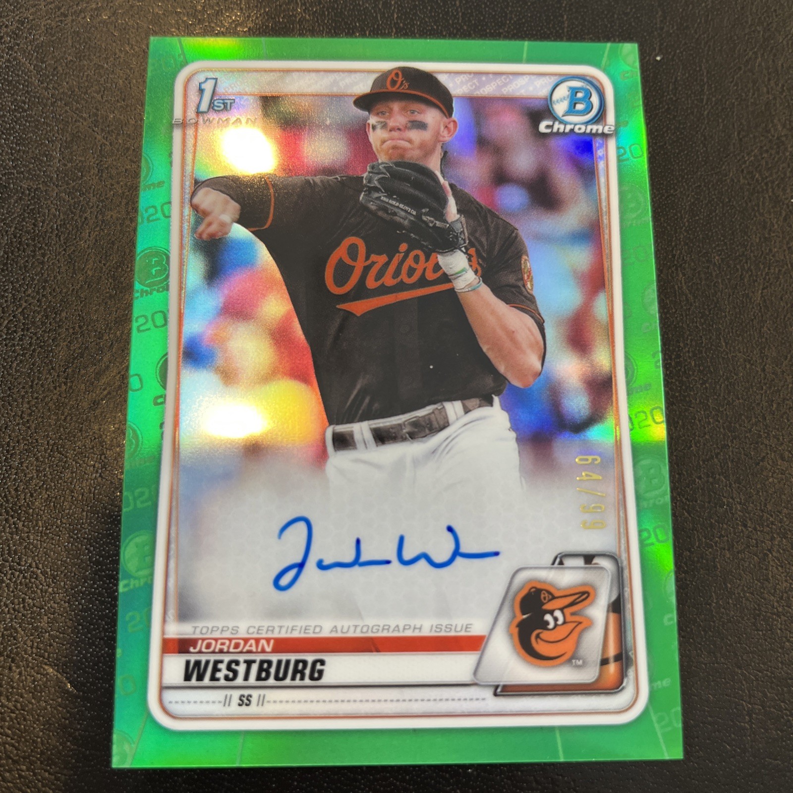 2020 Bowman Chrome Jordan Westburg Auto Green 64/99