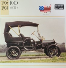 Ford Model N Car Picture Spec Info Collector Card Vintage Retro Decor
