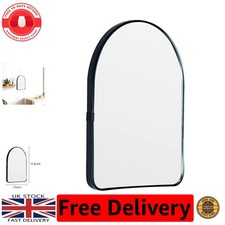 Antique-Style Arched Wall Mirror in Black - Perfect for Small Spaces, 30x20cm