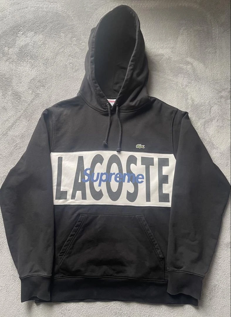 Sweat à capuche homme Supreme M Lacoste iconique streetwear rare occasion limitée fabriqué aux États Unis