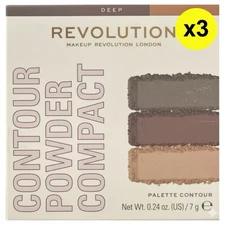 Revolution Contour Powder Compact Deep Palette 7g 3 Pack New