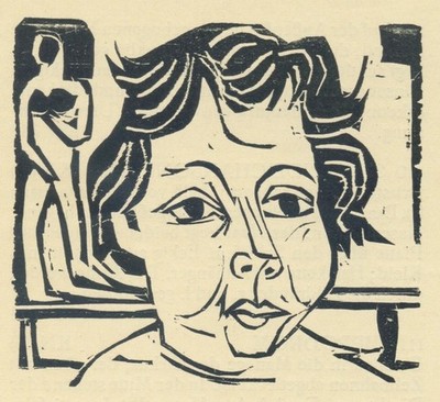 Ernst Ludwig Kirchner - Kinderkopf - Holzschnitt 1924