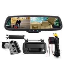 4.3" Mirror Monitor Tailgate Handle Backup Camera Kit For Ford F150 F250 F350
