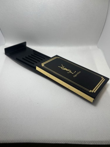 YVES Saint Laurent YSL Novelty Plastic Cigarette Case Holder Black & Gold Used - Picture 4 of 8