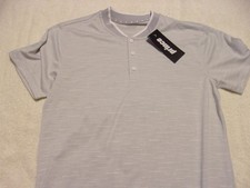 PRINCE Men's Tapered Collar Polo light Gray Size Small NWT