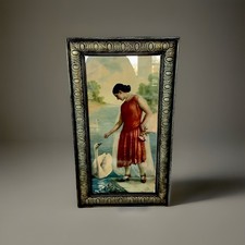 Art Deco chromolithographie Signée Lacroix Geneve Encadrement D’époque Vintage