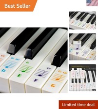 Piano Learning Stickers for All Key Sizes - Removable, Colorful, Kids Friendly
