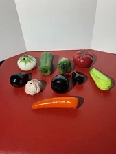 10 PC Porcelain Centerpiece Fruit and Vegetables Carrot, Peppers, Tomato, Onion