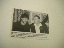 ALABAMA Randy Owen w/ baseball great TED WILLIAMS 1996 music biz promo pic/text