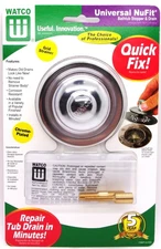 Watco - Universal NuFit Push Pull Bathtub Stopper with Grid Strainer