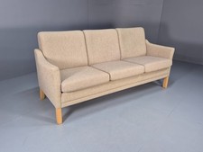Vintage Danish Cream Wool Three Seat Sofa 1980s Retro MCM EB9942 M3SS