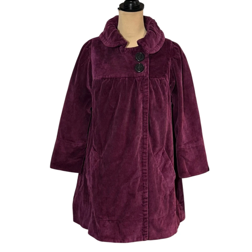 Abrigo de Pana De Colección Y2K Marc By Marc Jacobs Talla M Borgoña Estilo Retro Twee Chaquetón Foto 2 de 4