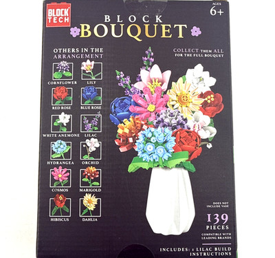 Block Tech Block Bouquet Lilac 139 Piece Flower Building Set New Sealed