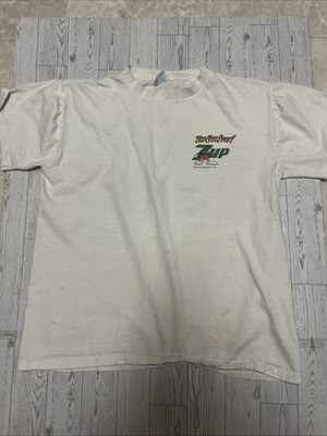 VTG 7up The Cool Spot Single Stitch T Shirt White Men s Large National 100% USA