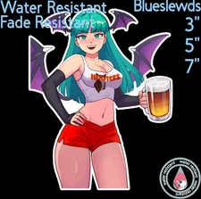 Darkstalkers Morrigan Aensland 3"/5"/7" Lewd Anime Laptop Bottle Sticker