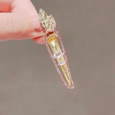 Rhinestone Carrot Hairclips - Alloy Duckbill Hairpins Women Hair Accessories 1pc