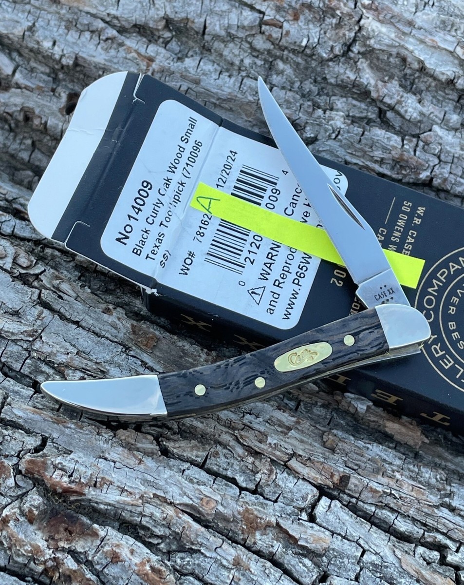 CASE XX *a 2025 SMOOTH BLACK CURLY OAK WOOD SMALL TEXAS TOOTHPICK