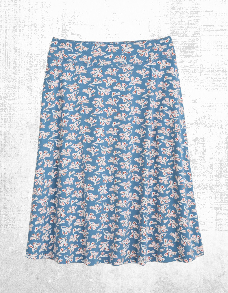 Ex Seasalt Women’s Grace A-line Jersey Skirt in Blue Jissica Cola (A Bit Defect)