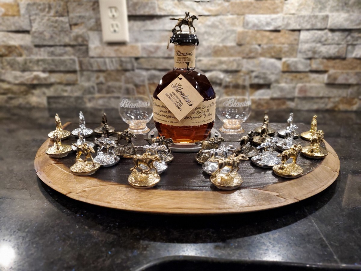 台座 バーボン ディスプレイ Blanton's Blanton's Char Authentic Barrel Head Lazy Susan — The
