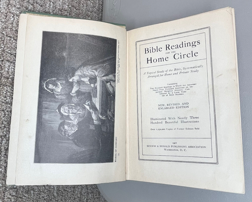 1917 Antique Illustrated Religious Book Bible Readings for the Home Circle - Imagen 2 de 10