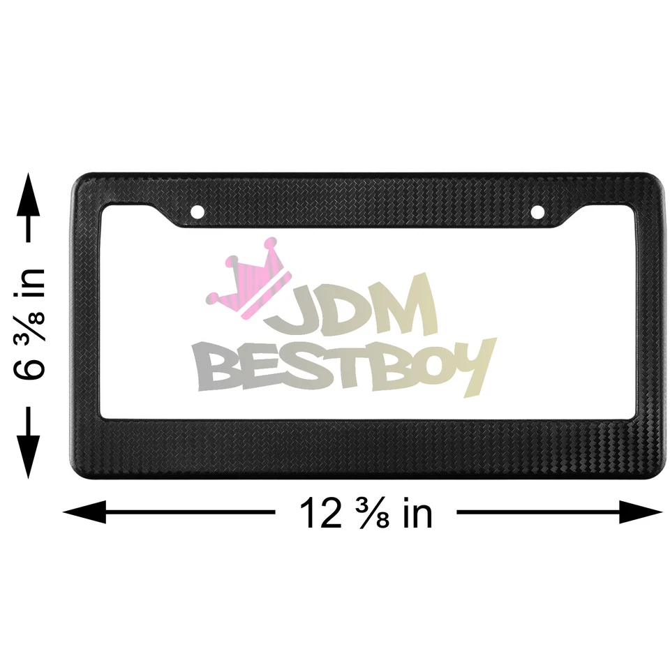 Marcos de matrícula estilo fibra de carbono rojo plástico 2 piezas soporte delantero y trasero Foto 2 de 4