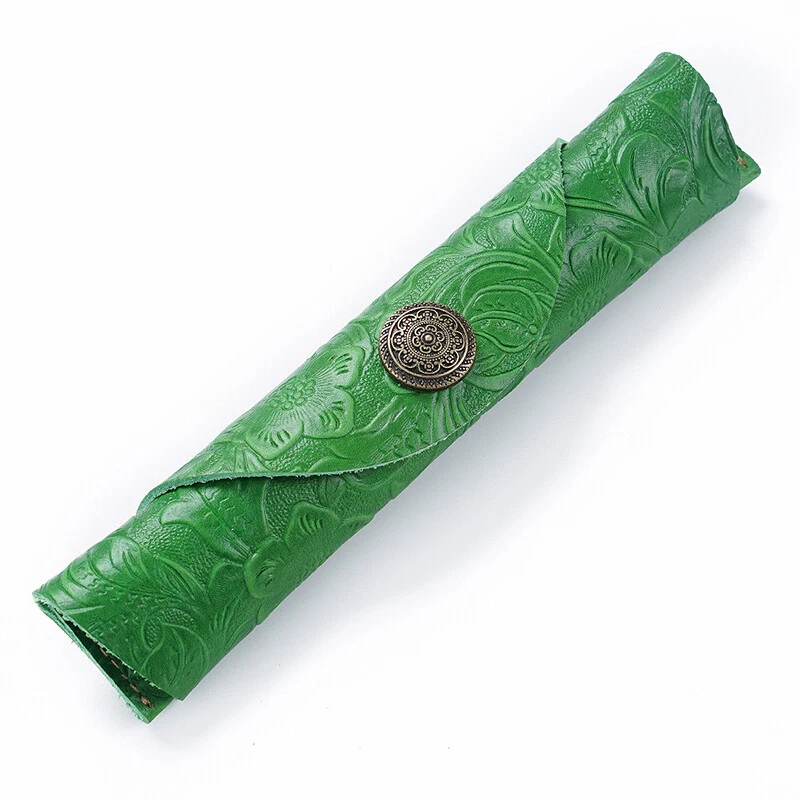 Nuevo Estuche para Lápices de Cuero a Presión Retro Bolso para Lápices Estudiantes Papelería Bolsa de Almacenamiento Caja Foto 3 de 4