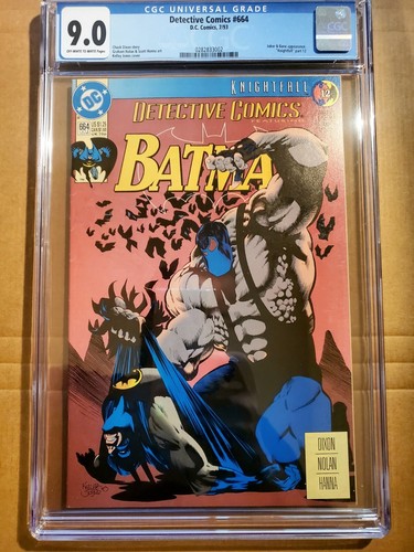 Detective Comics #664 Batman Bane Joker Knightfall part 12 CGC 9.0 Near Mint