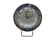Diamond Shanghai Chinese Alarm Clock Round Chrome Silver Wind-Up 60s