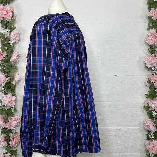 Woman Within Top 2X Blue Plaid Long Sleeve Shirt Lightweight Cottage - Picture 14 of 16