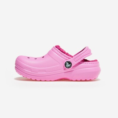 New CROCSKIDS CLASSIC LINED CLOG 207010-6SW CRS207010 TAFFY PINK