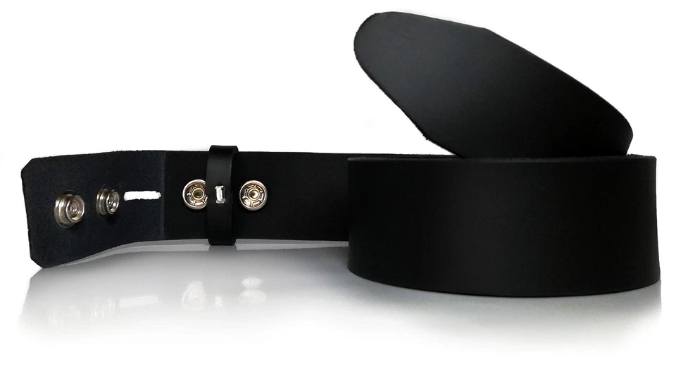 Cinturón sin hebilla piel hombre y mujer 4 cm de ancho 40 mm Broche a presión - Imagen 3 de 4