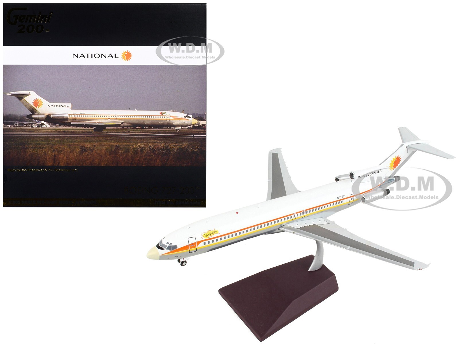 САМОЛЕТ BOEING 727-200 НАЦИОНАЛЬНЫХ АВИАЛИНИЙ МОДЕЛЬ 1/200 ОТ GEMINIJETS G2NAL1060