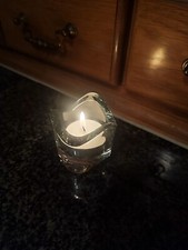 IKEA VASNAS 3 X Glass Candle Holders Clear Stackable Wavy Tealight  Wedding