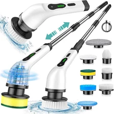 8 IN 1 Electric Spin Scrubber Cordless Power Cleaning Brush Rechargeable Cleaner