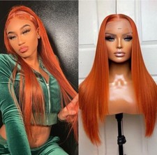 Ginger Orange Synthetic Lace Front Wigs for Fashion Women 22 Inch Long Straight