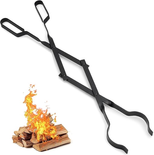 Heavy-Duty 26-Inch Fireplace Tongs - Safe Log Grabber for Indoor/Outdoor Use - Picture 3 of 11