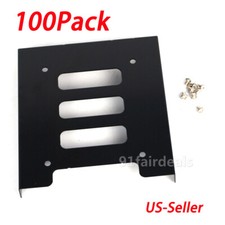US 100Pcs 2.5" SSD to 3.5" Bay Hard Drive HDD Mounting Dock Tray Bracket Adapter