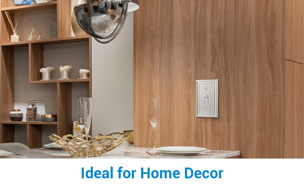 DEWENWILS 4Pack Wall Plates, Brushed Nickel Light Switch Cover Metal Face Plate