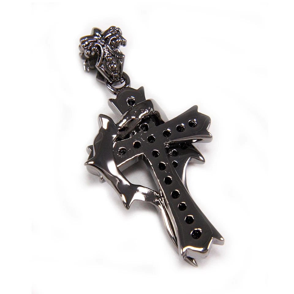 COLGANTE ROCKABILLY GÓTICO MOTOCICLISTA NEGRO CRUZ CIRCONITA NEGRA nd-020 Foto 4 de 4