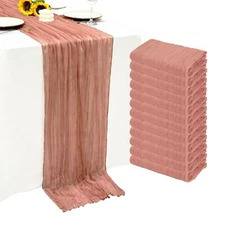 12Pack Dusty Pink Cheesecloth Table Runner 10Ft Gauze Table Runner Pink Chees...