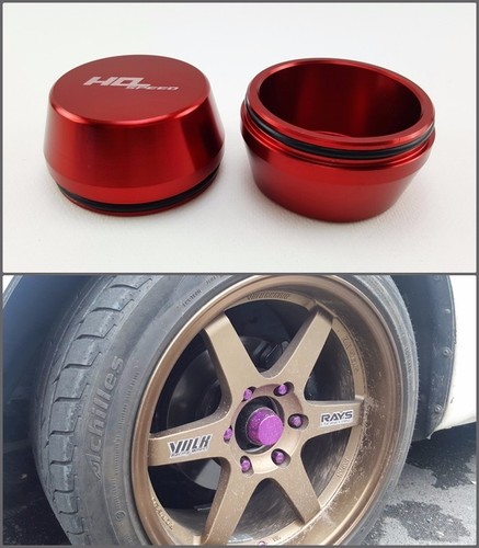 Front axel Hub Dust Grease Center Wheel Caps CNC Red FOR ISUZU DMAX CHEVY Racing - Picture 1 of 11